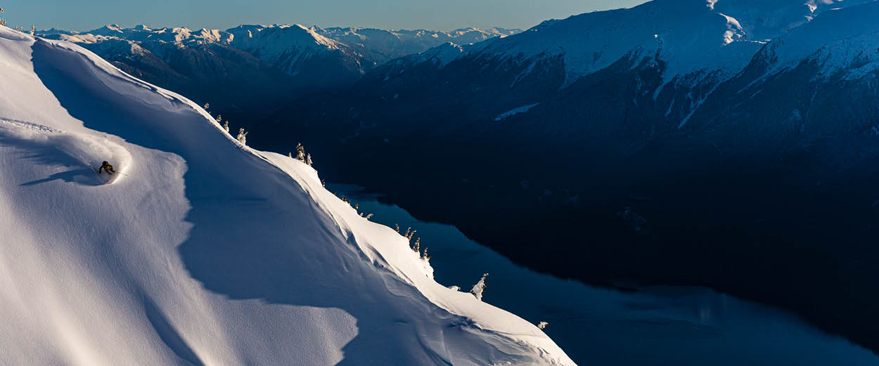 Skiing in British Columbia by catamaran