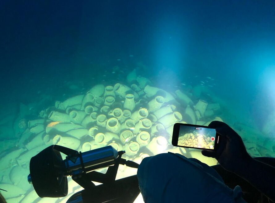 Roman amphora from a submersible