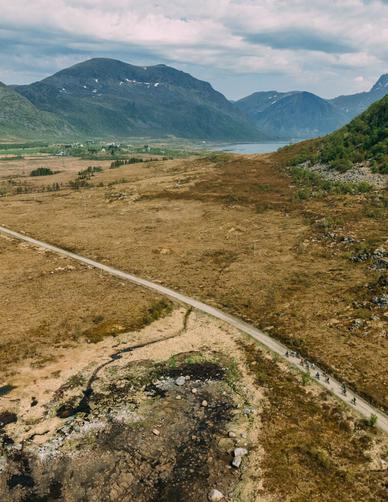 Cycling tour aerial, Norway