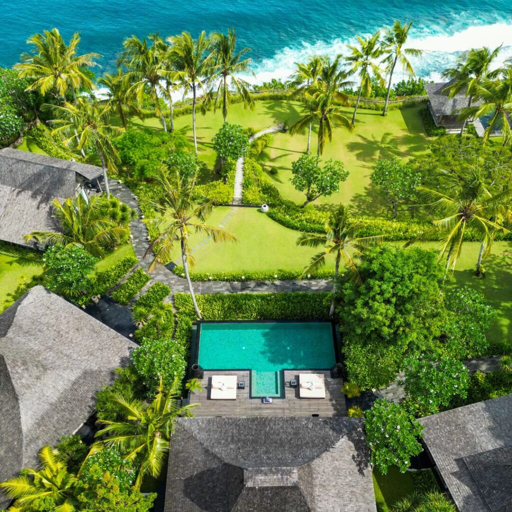 Aerial of a villa, Bali