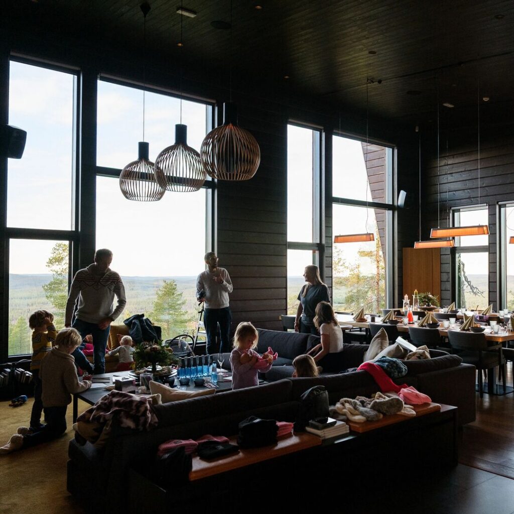 Interior of lodge in Lapland