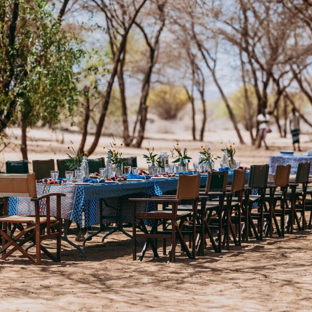 Dining table in the African bush