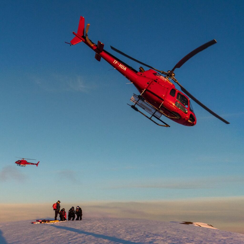 Heli skiing